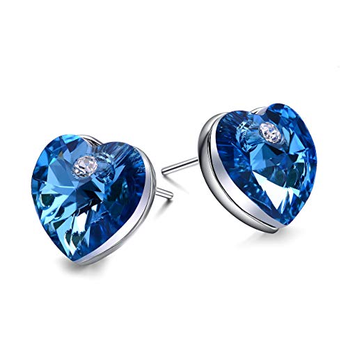 NEEMODA "Heart Beat" Heart Crystal Stud Earrings with Luxury Gift Box