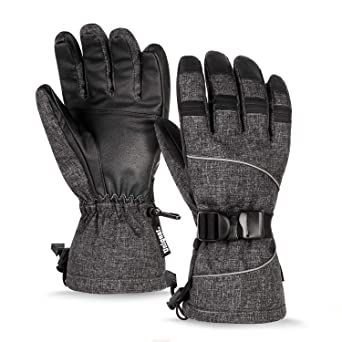 Unigear Ski Gloves, Waterproof Thinsulate Winter Warm Snowboard Snow Touchscreen Gloves for Men & Women