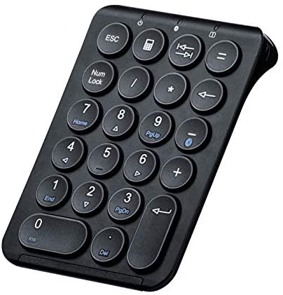 SANWA (Japan Brand) Slim Bluetooth Number Pad, Wireless Numeric Keypad, Portable & Lightweight for Financial Accounting (for MacBook, iPad, iPhone, Surface, PC & Tablet, Android, iOS, Windows)