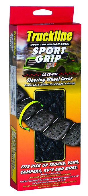 Superior 58-0470B Truckline Sport Grip Steering Wheel Cover, Black