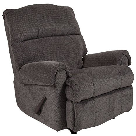 Flash Furniture Contemporary Kelly Gray Super Soft Microfiber Rocker Recliner