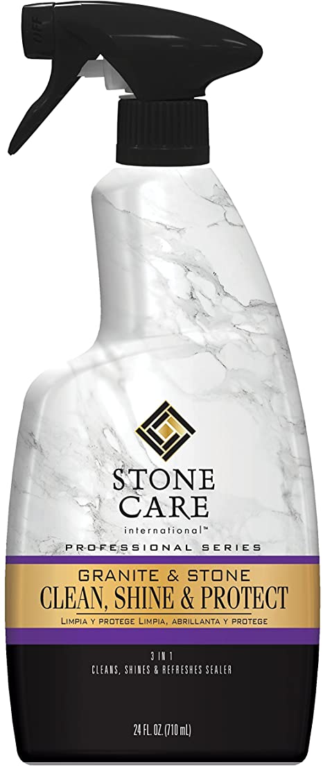 Granite Cleaner, Polish, and Sealer - 24 fl oz - Stone Care International - Cleans Polishes and Seals Stone Granite Quartz Marble Limestone Travertine Slate Surfaces