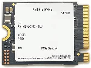 Samsung 512GB SSD M.2 2230 30mm PM991a NVMe PCIe Gen3 x4 MZ9LQ512HBLU Solid State Drive for Surface Pro Steam Deck Dell HP Lenovo Ultrabook Tablet