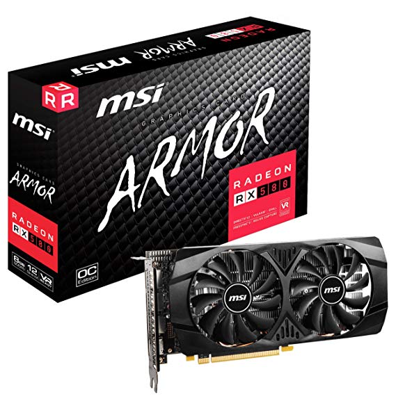 MSI Gaming Radeon Rx 580 256-bit 8GB GDRR5 HDMI/DP DirectX 12 VR Ready Crossfire Freesync Graphics Card (RX 580 8GT)