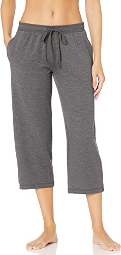 Amazon Brand - Mae Women's Loungewear Classic French Terry Open Leg Capri Pant