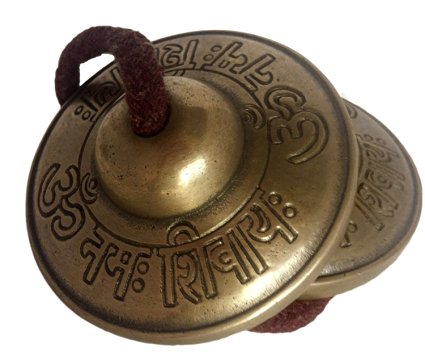"Om Nama Shiva" Tingsha Cymbals 2.5"-#BF004