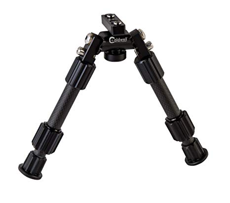 Caldwell Accumax Carbon Fiber M-Lok KeyMod Bipod with Twist Lock Quick-Deployment Legs for Mounting on Long Gun Rifle for Tactical Shooting Range and Sport
