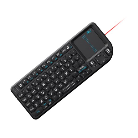Rii Mini Wireless Bluetooth Keyboard Touchpad with Laser Pointer for Smartphone and Tablet Black mini X1 BT