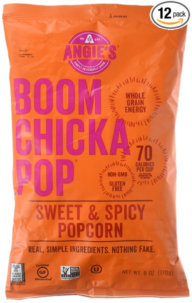 Angie's BOOMCHICKAPOP Sweet & Spicy Popcorn, 6 Oz (Pack of 12)