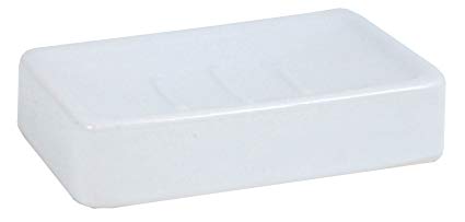 Kiera Grace Ceramic Soap Dish, 5 by 3.5 by 1.25 Inch, White