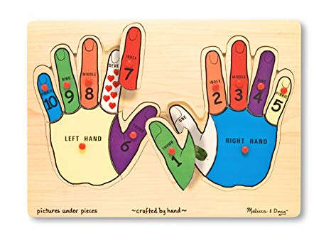 Melissa & Doug Hands Counting Wooden Peg Puzzle (12 pcs)