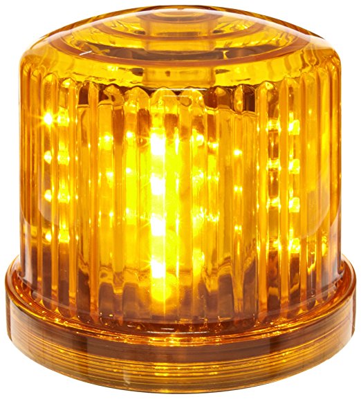 Fortune PL-300AJ Battery Powered Ultra Bright LED Standard Police Beacon, 5" Diameter x 5" Height, Amber
