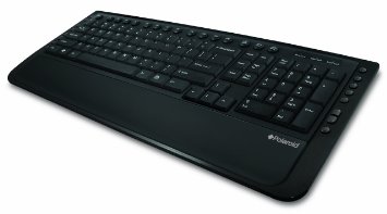 Polaroid Wireless Multimedia Keyboard and Laser Mouse-Black