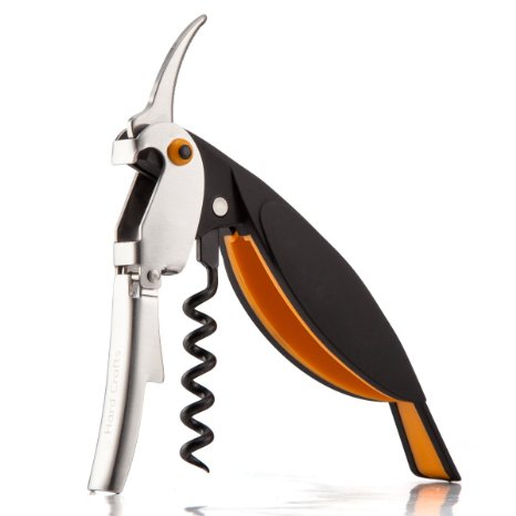 Wine Opener Corkscrew by Hard Crafts - Premium Parrot Shaped All-in-One Corkscrew, Bottle Opener and Foil Cutter