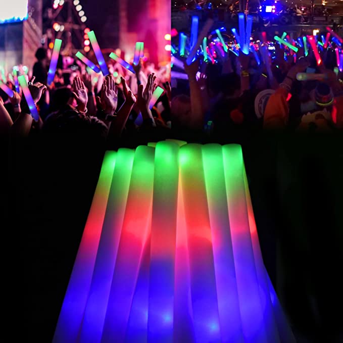 LifBetter Glow Sticks Bulk - 20Pcs LED Foam Sticks Glow Batons with Three Modes Party Flashing Light DJ Wands,for Parties, Raves,Concert,Halloween