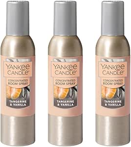 Yankee Candle Concentrated Air Freshener Room Spray, Odor Eliminator for Home, Bathroom, Tangerine & Vanilla, 1.5 Oz (Pack of 3)