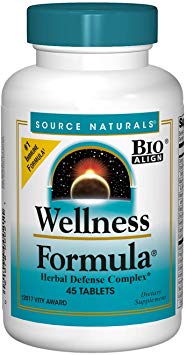 Source Naturals Wellness Formula Bio-Aligned Vitamins & Herbal Defense - Immune System Support Supplement & Immunity Booster - 45 Tablets