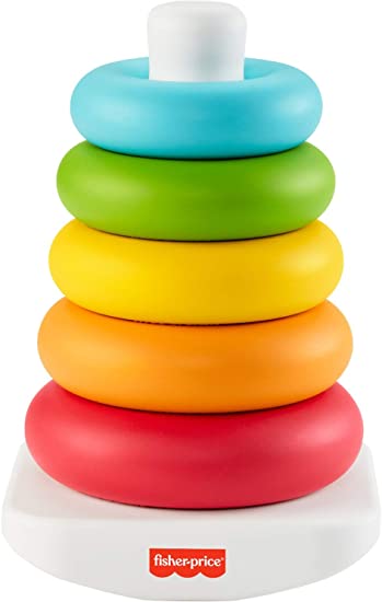 Fisher-Price Rock-a-Stack, Classic Ring Stacking Toy Made from Plant-Based Materials for Babies Ages 6 Months and Older