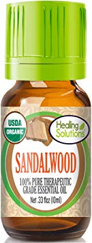 Organic Sandalwood Australian Essential Oil (100% Pure - USDA Certified Organic) Best Therapeutic Grade Essential Oil - 10ml