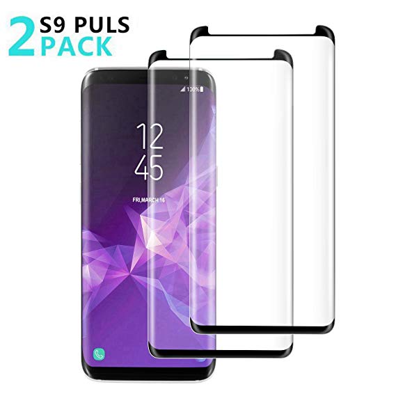 [2 - Pack] Samsung Galaxy S9 Plus Screen Protector, OLINKIT [9H Hardness][Anti-Fingerprint][Ultra-Clear][Bubble Free] Tempered Glass Screen Protector for Galaxy S9 Plus