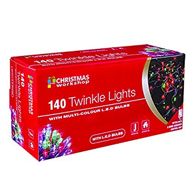 The Christmas Workshop 140 Twinkle Chaser Lights, Multi-Colour