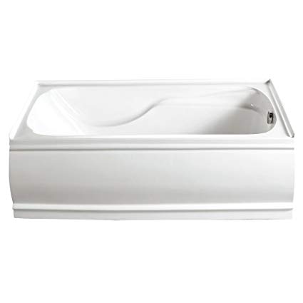 KINGSTON BRASS VTDE603221R 60-Inch Contemporary Alcove Acrylic Bathtub with Right Hand Drain and Overflow Holes , White