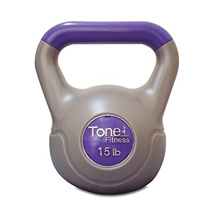 Tone Fitness Vinyl Kettlebell, 15-Pound
