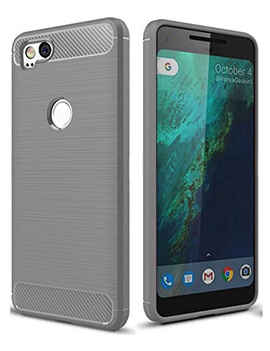 Google Pixel 2 Case,Google Pixel2 Case, Dretal Carbon Fiber Shock Resistant Brushed Texture Soft TPU Phone case Anti-Fingerprint Flexible Full-Body Protective Cover for Google Pixel 2 (X-Gray)