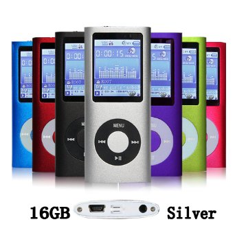 G.G.Martinsen 16 GB Mini Usb Port Silver Portable MP3/MP4 Player Multi-Functional MP3 Player / MP4 Player with Mini USB Port, Voice Recorder , Media Player (Silver)-Shipped from US / USA Warehouse