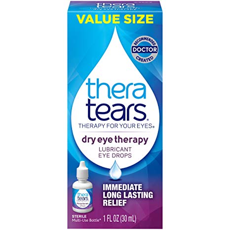 TheraTears Eye Drops for Dry Eyes, Dry Eye Therapy Lubricant Eyedrops, 1 Fl oz, 30 mL