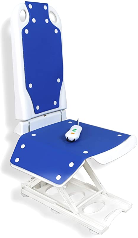 MAIDeSITe Electric Bath Lift Chair | Suitable for Bathtubs Larger Than 16“ Wide | 6 Bottom Non-Slip Suction Cups | High-Strength Steel Pole for Extra Safety | Collapsible | Bearing Weight 300LB