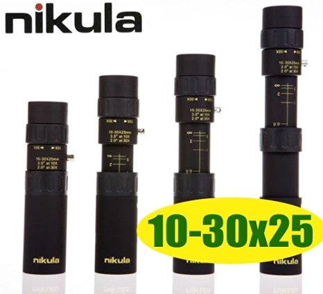 New Nikula Mini 10-30x25 High Power Zoom Optical Monocular Telescopes Outdoor