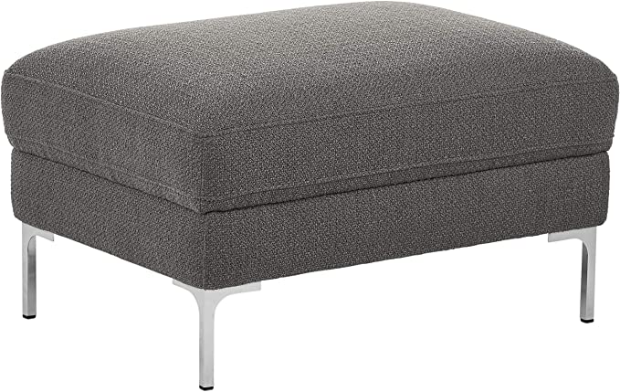 Amazon Brand – Rivet Abel Contemporary Ottoman, Fabric, 30"W, Charcoal