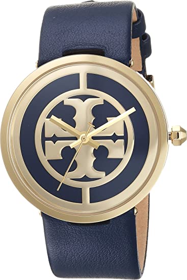 Tory Burch Reva Leather Watch Blue - Tbw4021 One Size