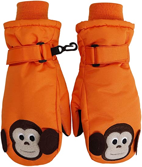 Simpli Kids Children's Winter Waterproof Ski Mittens,Animal