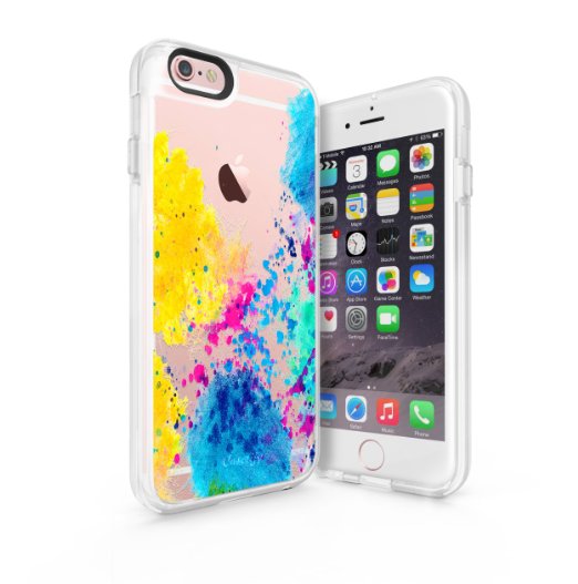 Casetify New Standard TPU Bumper Polycarbonate Interchangeable Bumper Back Case for Apple iPhone 6 Plus/ 6s Plus - Abstract Watercolor Splatter (Retail Packaging)