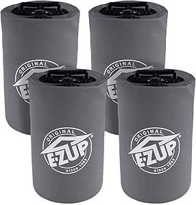 E-Z UP Canopy Water Weight Bag, 4-Pack, Steel Grey