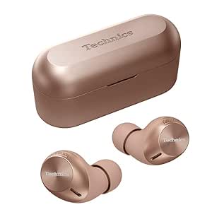 Technics EAH-AZ40M2-N Wireless Earphones, Rose Gold, Bluetooth, Noise Canceling, 3 Devices, Multi-Point, IPX4, LDAC Compatible, High Resolution Sound Quality Playback, App Compatible