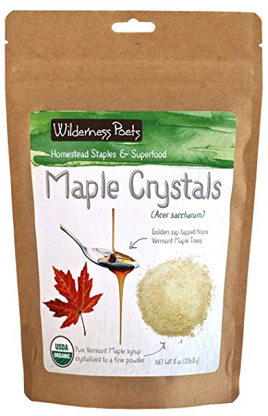 Wilderness Poets Organic Maple Sugar Crystals, 8 Ounce