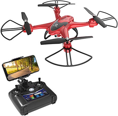 Holy Stone HS200D FPV RC Drone with 720P Camera 120°FOV Live Video WiFi Quadcopter for Beginners and Kids RTF RC Helicopter with Altitude Hold Headless Mode 3D Flips One Key Take-Off/Landing Color Red