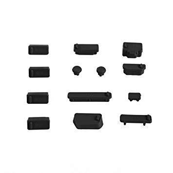 HDE Universal Laptop Silicone Dust Plugs - 13 pcs (Black)