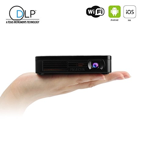 Mileagea Pico DLP Projector 1080P RGB 80 Lumens Full Hd WiFi Miracast Airplay Cinema With USB HDMI Portable Multimedia for Video Movie Game Business Home Theater
