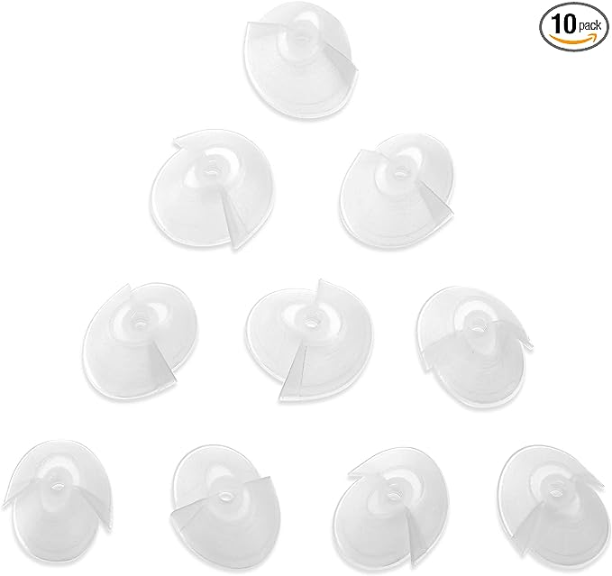 MEDca Hearing Aid Standard Receiver Tulip Domes Compatible with GN Resound Sure Fit - 10-Pcs Universal Invisible Tip Replacement Ear Domes for BTE PSAP Hearing Amplifiers and Open Fit Models, Clear