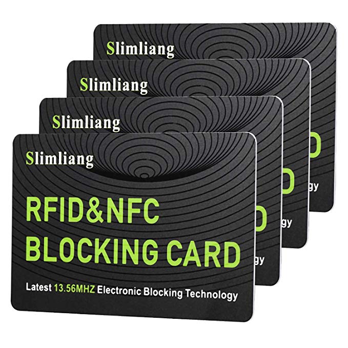 RFID Blocking Card, Fuss-Free Protection Entire Wallet & Purse Shield, Contactless NFC Bank Debit Credit Card Protector Blocker (Green)