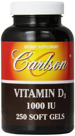 Carlson Vitamin D3,  1000 IU, 250 Softgels