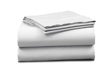 Elles Bedding Collections 400-Thread Count Sateen Sheet Set Super Soft Breathable And Premium Set White Queen