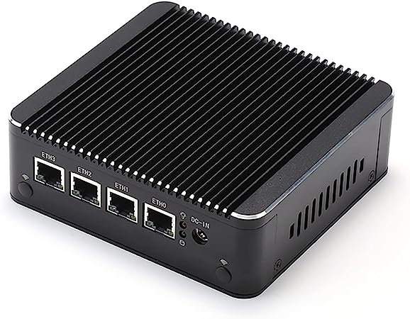 HUNSN Micro Firewall Appliance, OPNsense, VPN, Router PC, Intel Celeron J4125, RS34g, AES-NI, 4 x Intel 2.5GbE I225-V LAN, 2 x USB3.0, VGA, HDMI, Fanless, 4G RAM, 64G SSD