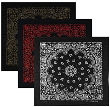 Large Bandanas 27 x 27 | Versatile Biker Rags | Classic Paisley Bandana Pattern