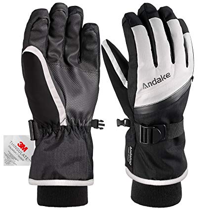 Andake Ski Gloves for Women, 3M Thinsulate Warm Gloves, Touchscreen Winter Gloves, Waterproof Membrane Layer & Adjustable Cuff, Best for Riding, Snowboarding, Skiing and Other Winter Sports