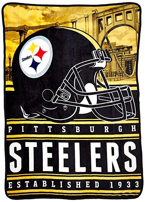 The Northwest Company NFL Pittsburgh Steelers Stacked Silk Touch Blanket, 60-Inch by 80-Inch